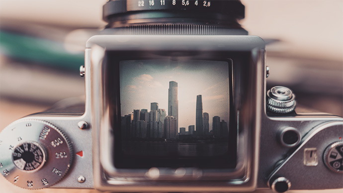 Reshot film camera waist flat viewfinder