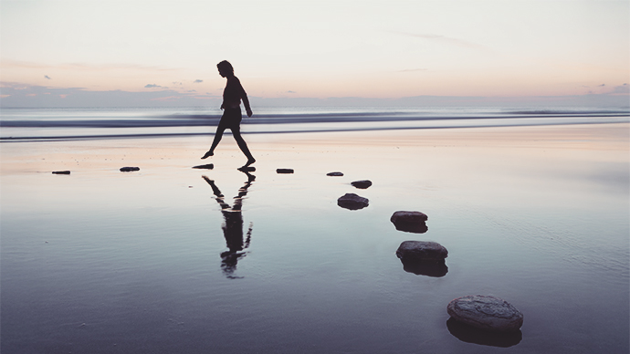  Stepping stones over water