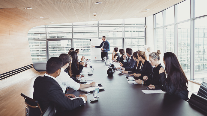 Large group of corporate business people