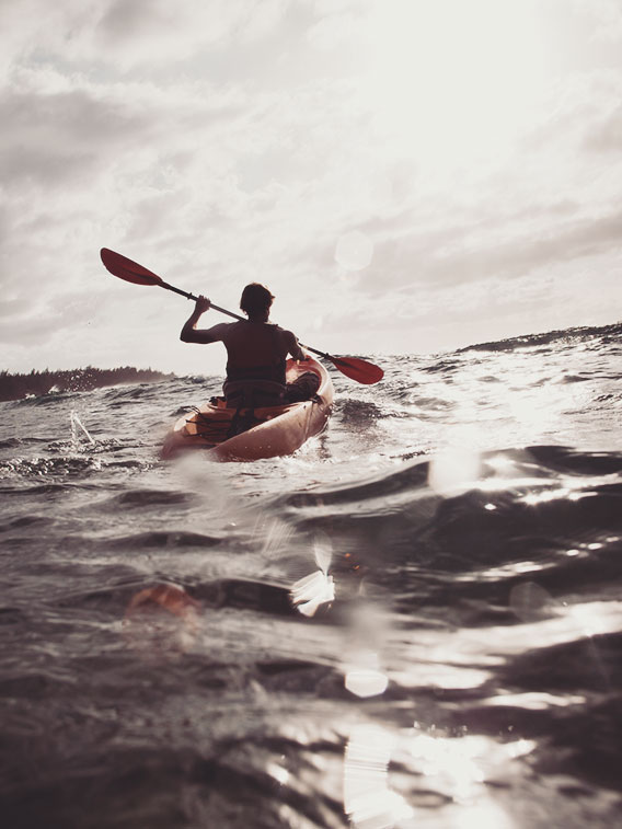 Paddling in open water 