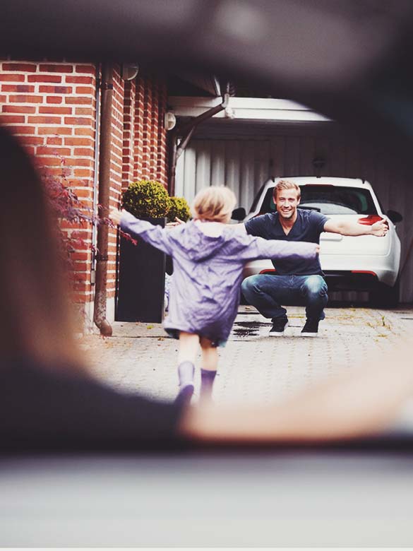 A partner for families in transition little girl visiting her dad