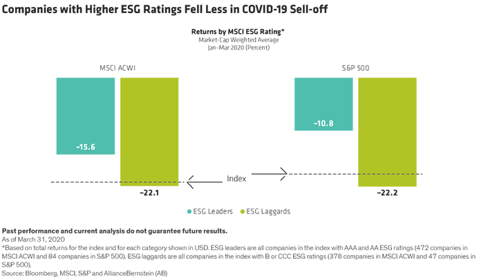 Companies with Higher ESG Ratings Fell Less in COVID-19 Sell-off